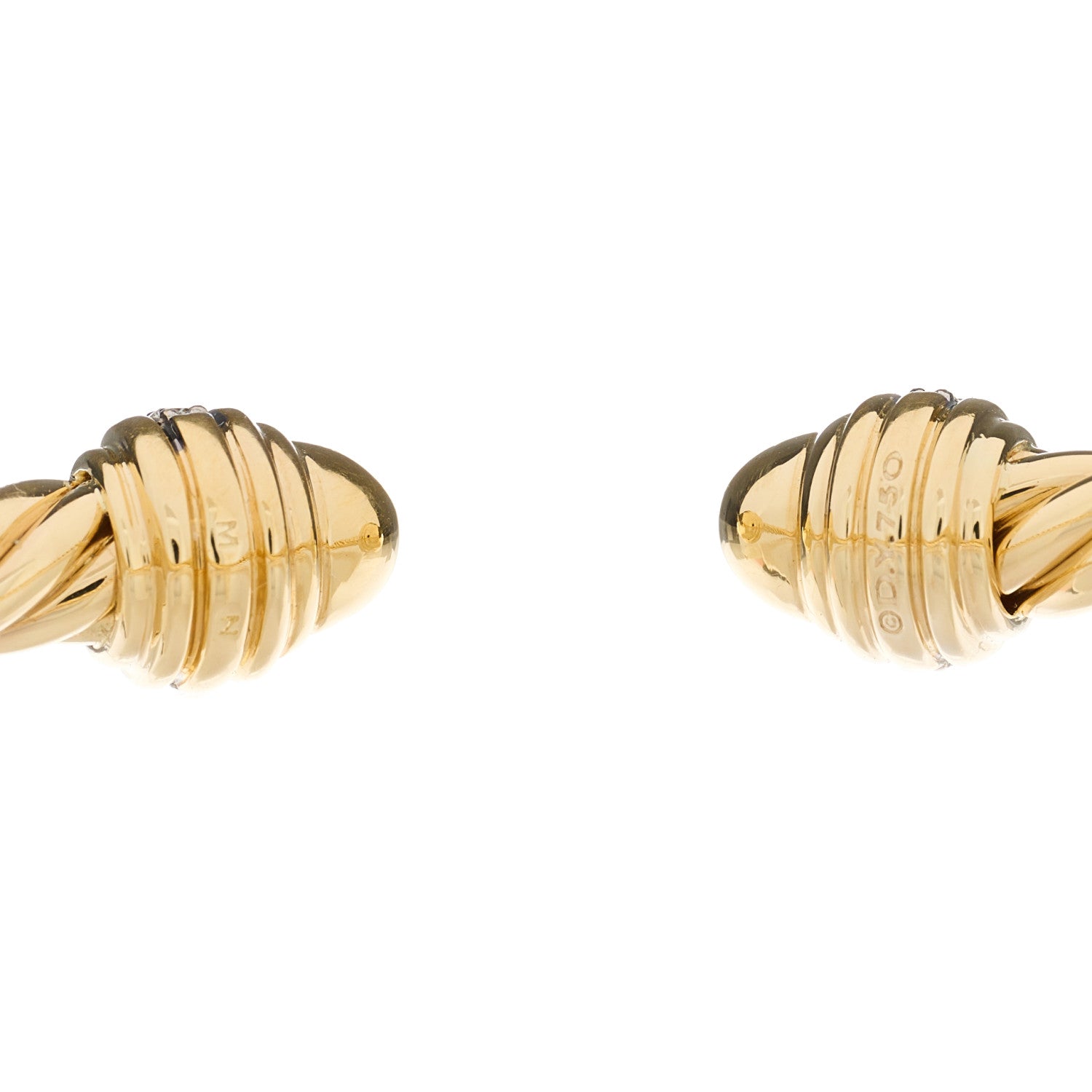 David Yurman 18K Yellow Gold Diamond 5mm Cable Classics Dome Bracelet 4 of 4