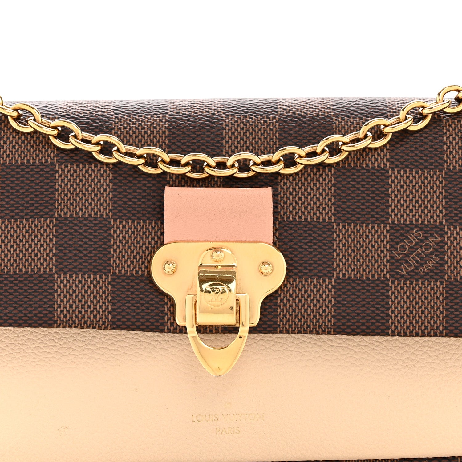 Louis Vuitton Damier Ebene Vavin Chain Wallet Creme 7 of 12