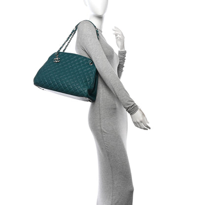 Chanel Caviar Quilted Large Just Mademoiselle Bowling Bag Turquoise 2 of 11