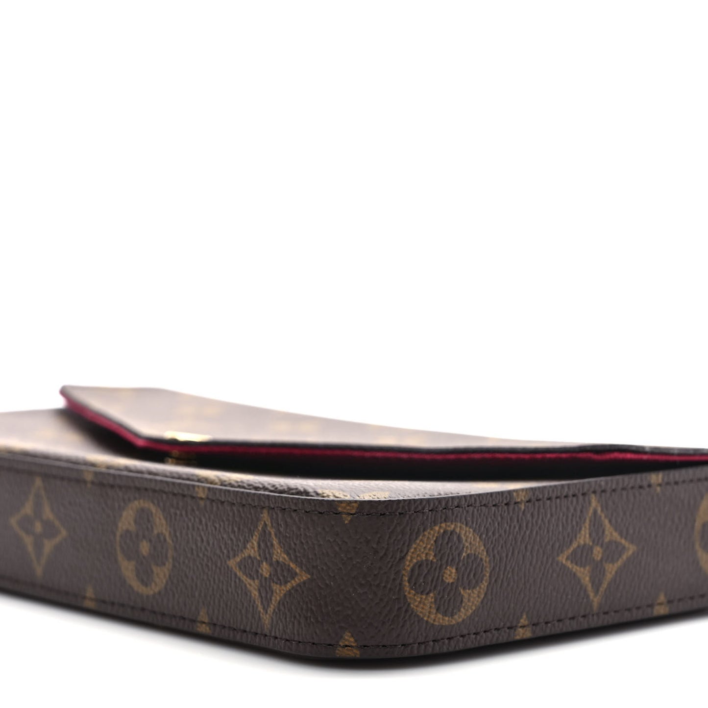 Monogram Pochette Felicie Chain Wallet Fuchsia