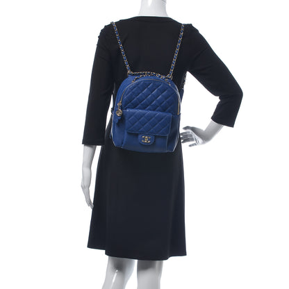 Chanel Caviar Quilted Large CC Day Backpack Blue 2 of 9