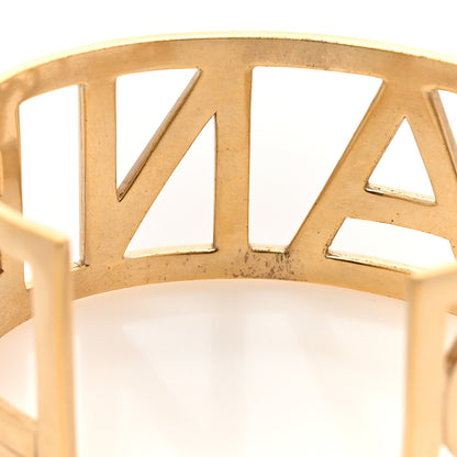 Chanel Metal Logo Cuff Gold 5 of 6