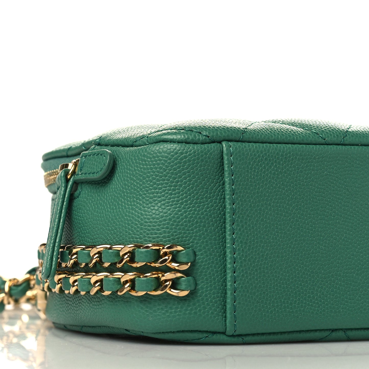 Caviar Quilted Mini CC You Camera Case Dark Green