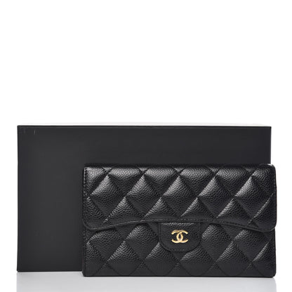 Chanel Caviar Quilted Large Flap Wallet Black 11 of 11