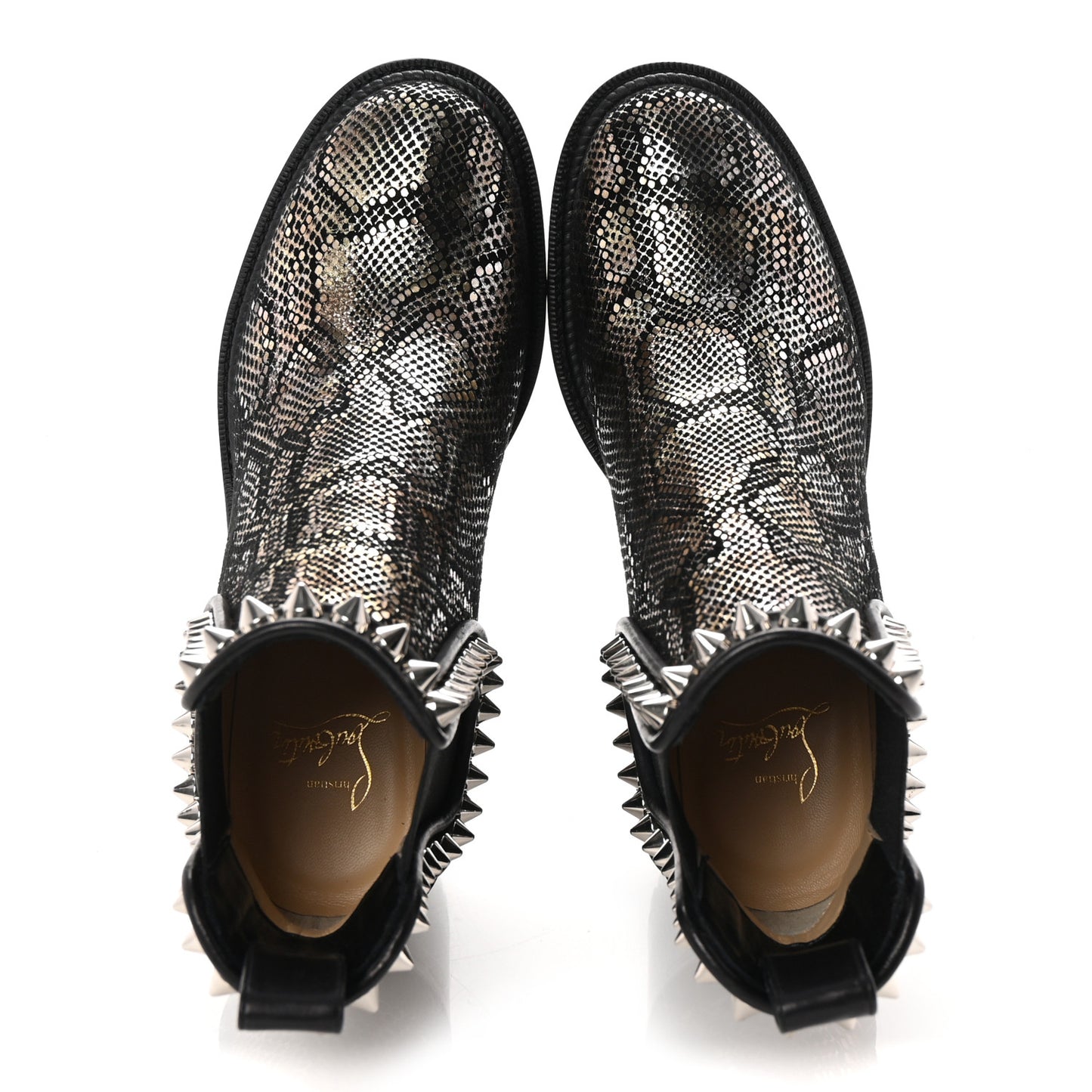 Suede Snakeskin Embossed Spiked Capahutta 70 Chelsea Boots 36.5