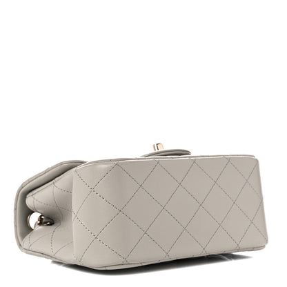 Chanel Lambskin Quilted Mini Square Flap Light Grey 3 of 9