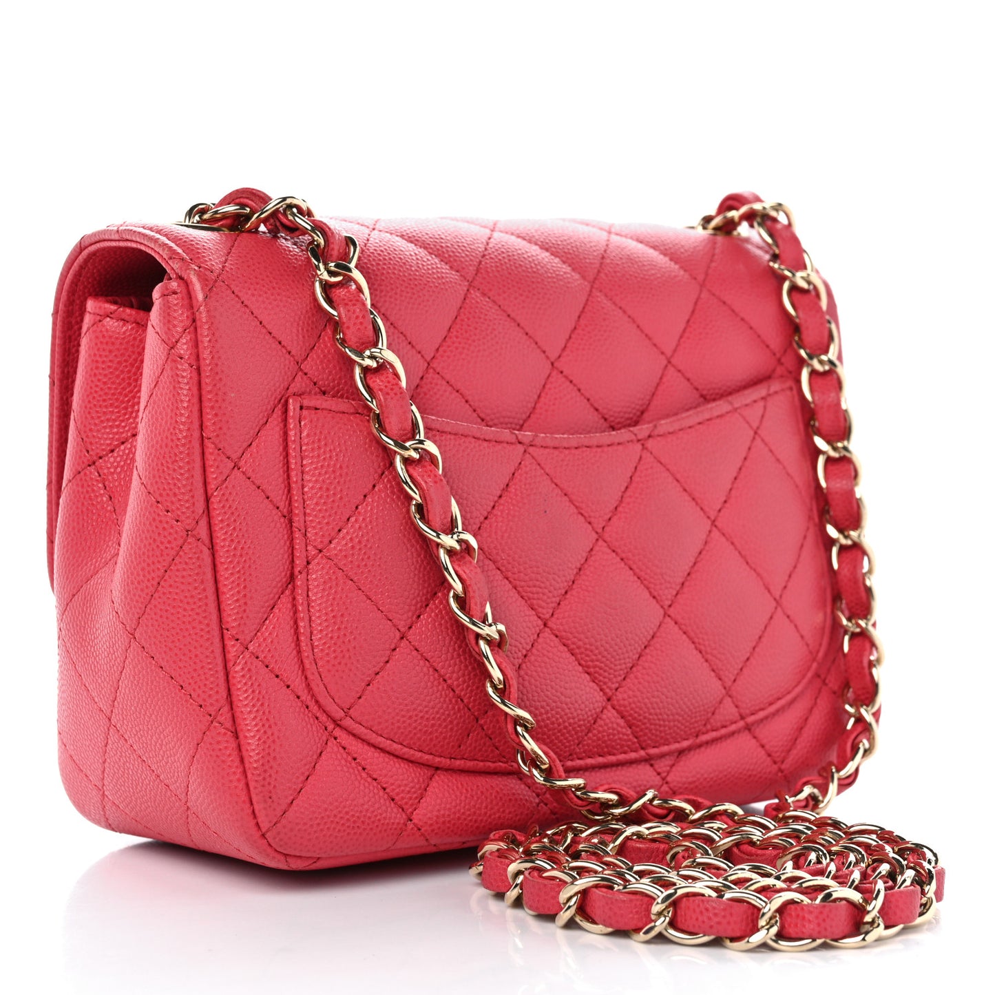 Caviar Quilted Mini Square Flap Pink