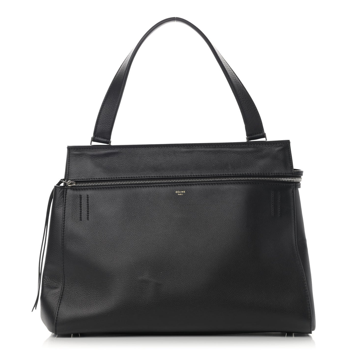 Supple Calfskin Large Edge Shoulder Bag Black