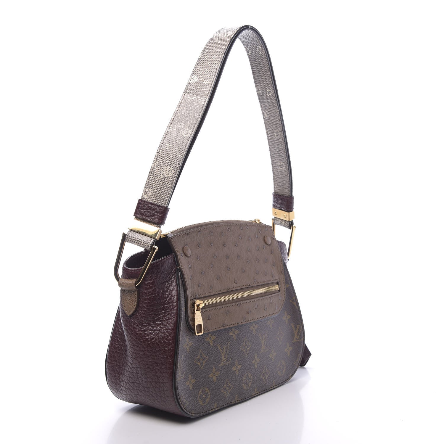 Louis Vuitton Ostrich Lizard Exotique Majestueux Shoulder Bag Bordeaux 3 of 9