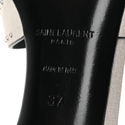 Saint Laurent Grain De Poudre Tribute 85 Slide Studded Sandals 37 Off White 8 of 12
