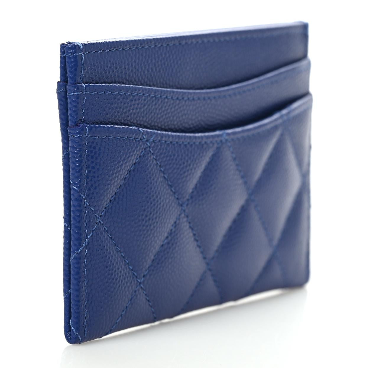 Chanel Caviar Quilted Card Holder Blue 3 of 9