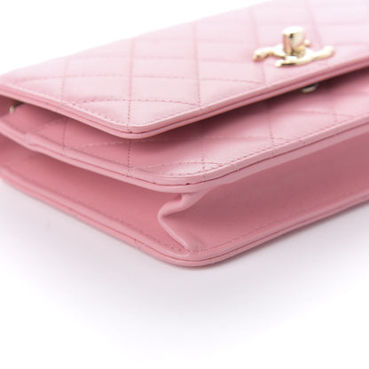 Chanel Lambskin Quilted Trendy CC Wallet On Chain WOC Pink 6 of 12