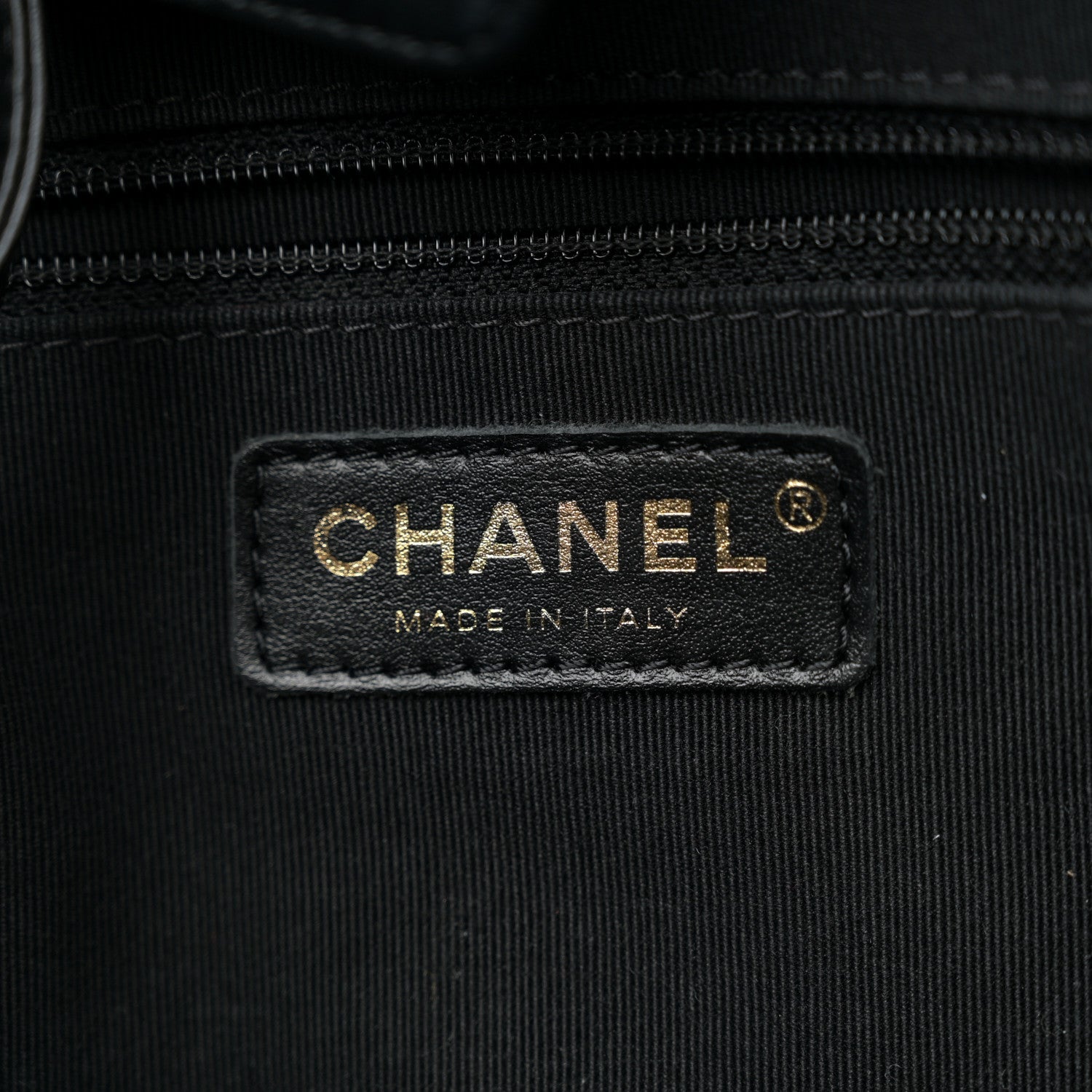 Chanel Calfskin Quilted Chain Lines Shopping Tote Black 6 of 12