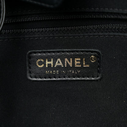 Chanel Calfskin Quilted Chain Lines Shopping Tote Black 6 of 12