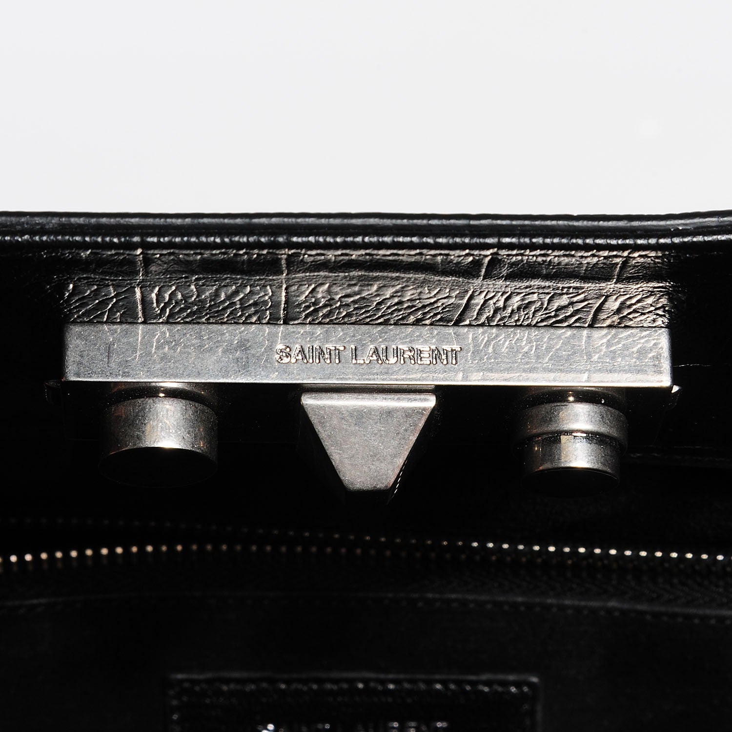 Saint Laurent Crocodile Embossed Medium trois Class Tote Black 8 of 10