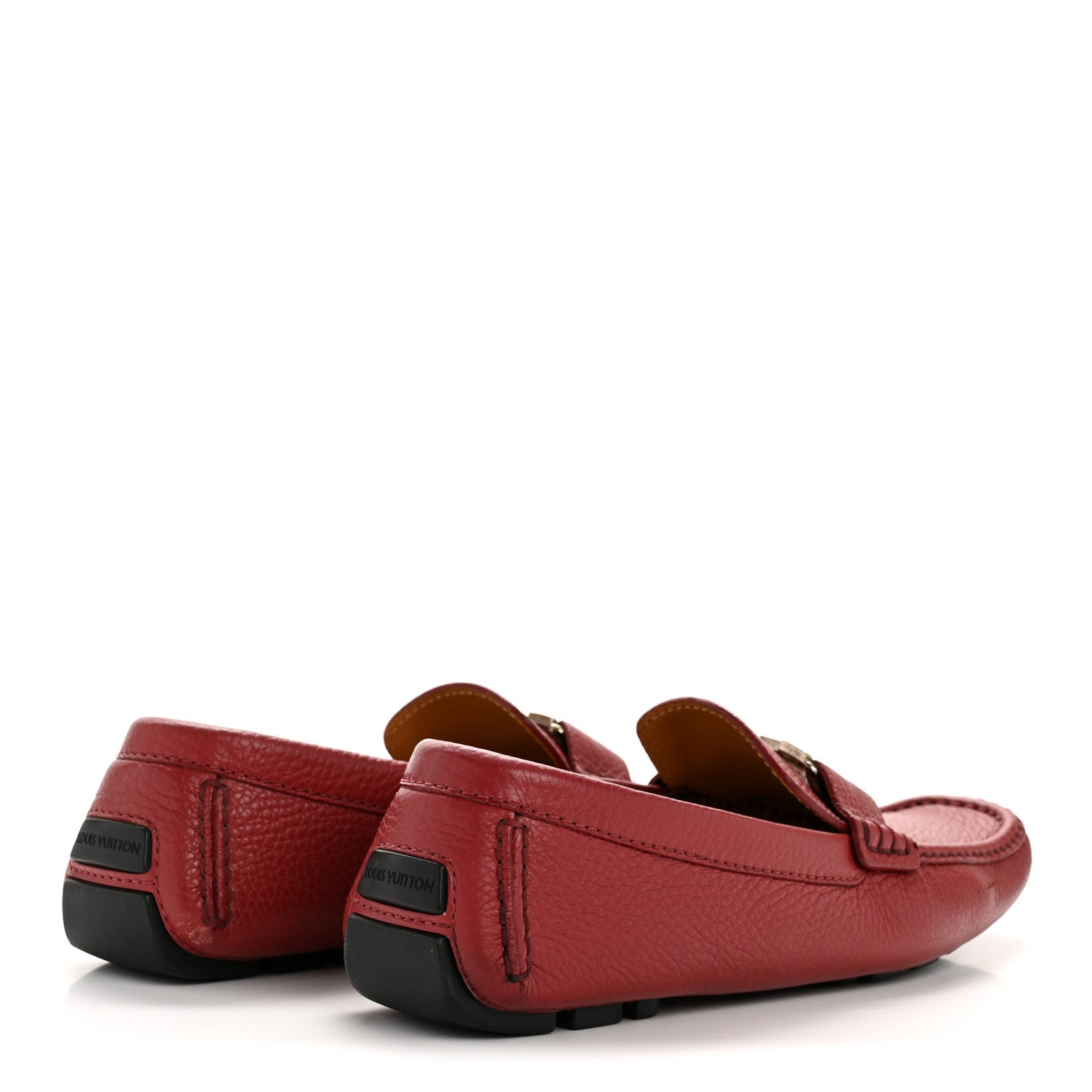Louis Vuitton Calfskin Mens Monte Carlo Car Shoe Moccasin Loafers 9 Red 5 of 9