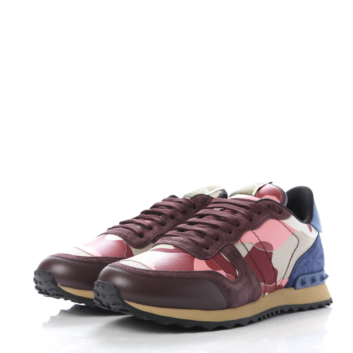 Nappa Suede Camouflage Mens Rockrunner Sneakers 41 Rosso Lacca Multicolor