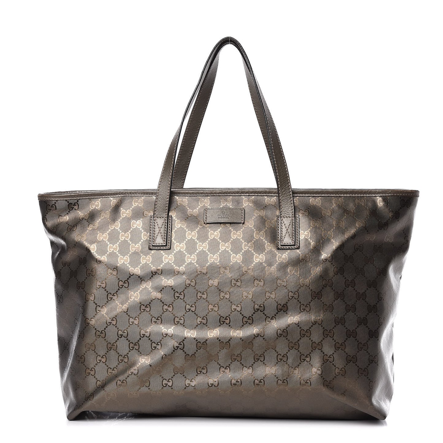 Imprime Monogram Large Zippered Shopping Tote Pewter