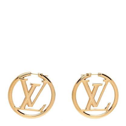 Louis Vuitton Metal Louise Hoop Earrings Gold 1 of 6