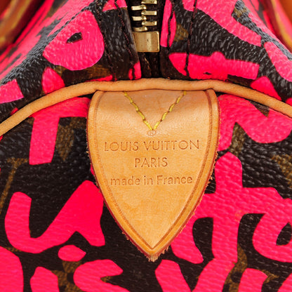 Louis Vuitton Monogram Graffiti Speedy 30 Fuchsia 6 of 8