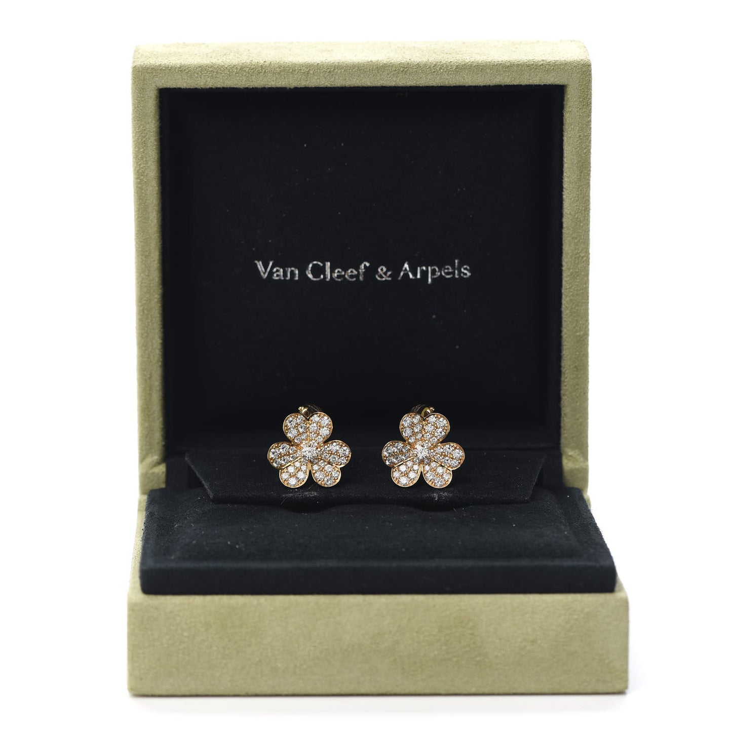 18K Yellow Gold Diamond Small Frivole Pave Earrings