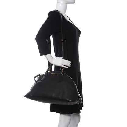 Miu Miu Goatskin Madras Bauletto Black 2 of 13
