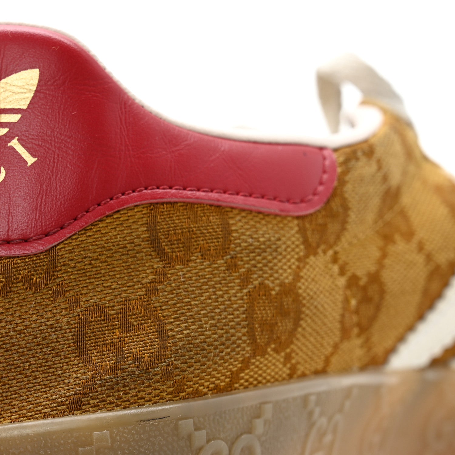 Gucci X ADIDAS Vintage GG Monogram Mens Gazelle Sneakers 9.5 Mid Natural Nut Off White 10 of 10