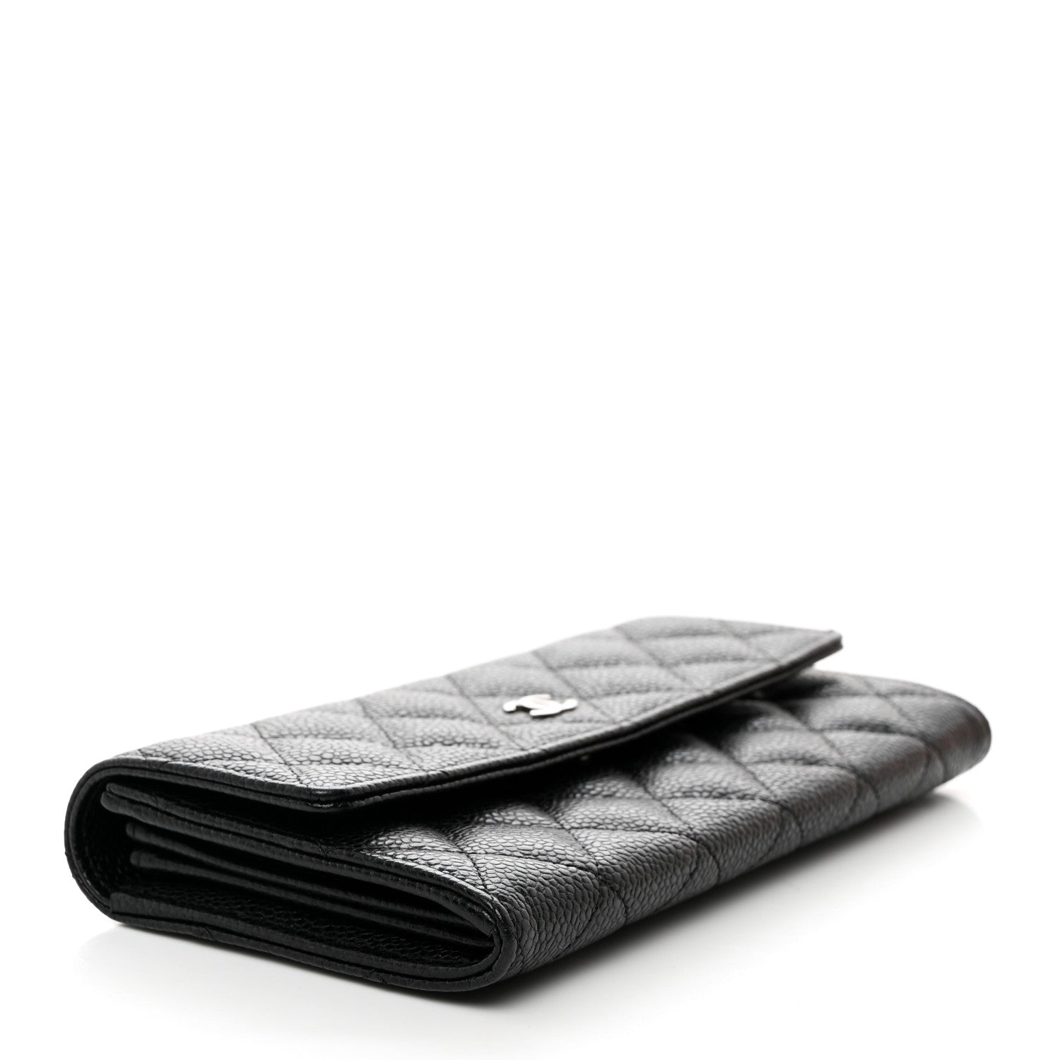 Chanel Caviar Quilted Large Gusset Flap Wallet Black 4 of 8