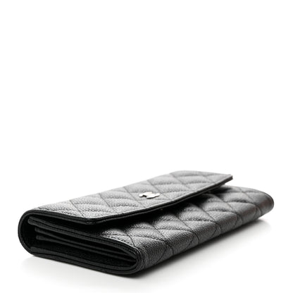 Chanel Caviar Quilted Large Gusset Flap Wallet Black 4 of 8