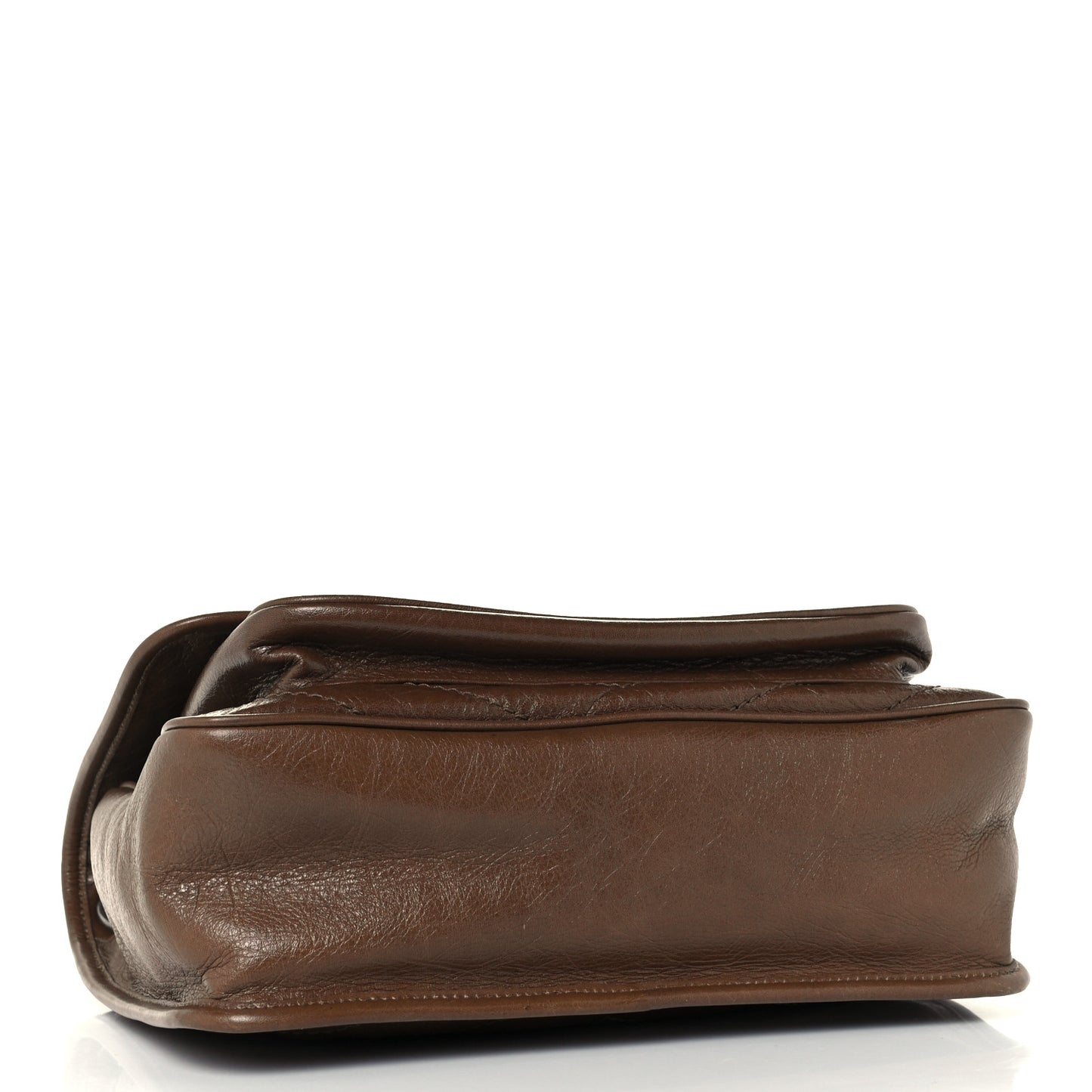 Crinkled Calfskin Matelasse Monogram Medium Niki Chain Satchel Tan Brown