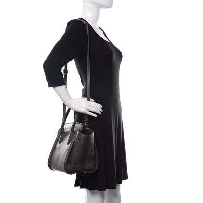 MCM Striped Visetos Satchel Phantom Grey 2 of 9