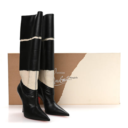 Christian Louboutin X MAISON MARGIELA Nappa Calfskin Xrismarteen 100 Knee High Boots 39 Black 8 of 9