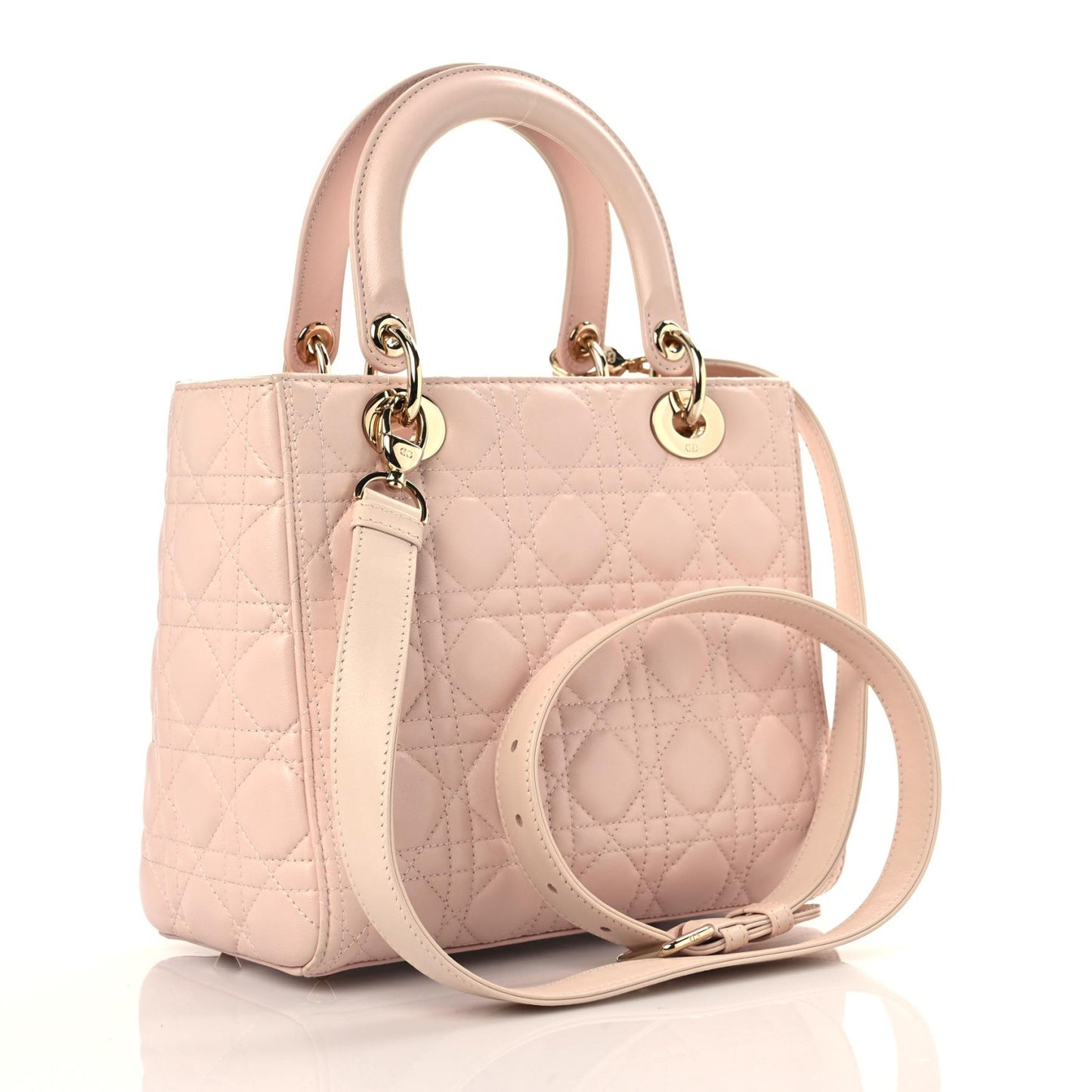 Lambskin Cannage Medium Lady Dior Light Pink