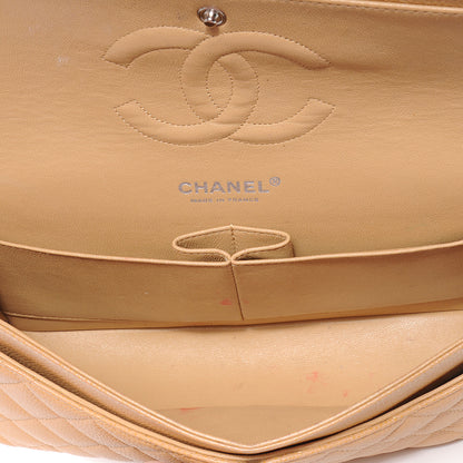 Chanel Caviar Quilted Medium Double Flap Beige 6 of 9