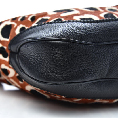 Gucci Calf Hair Leopard Print Medium New Jackie Shoulder Bag Tobacco 8 of 10