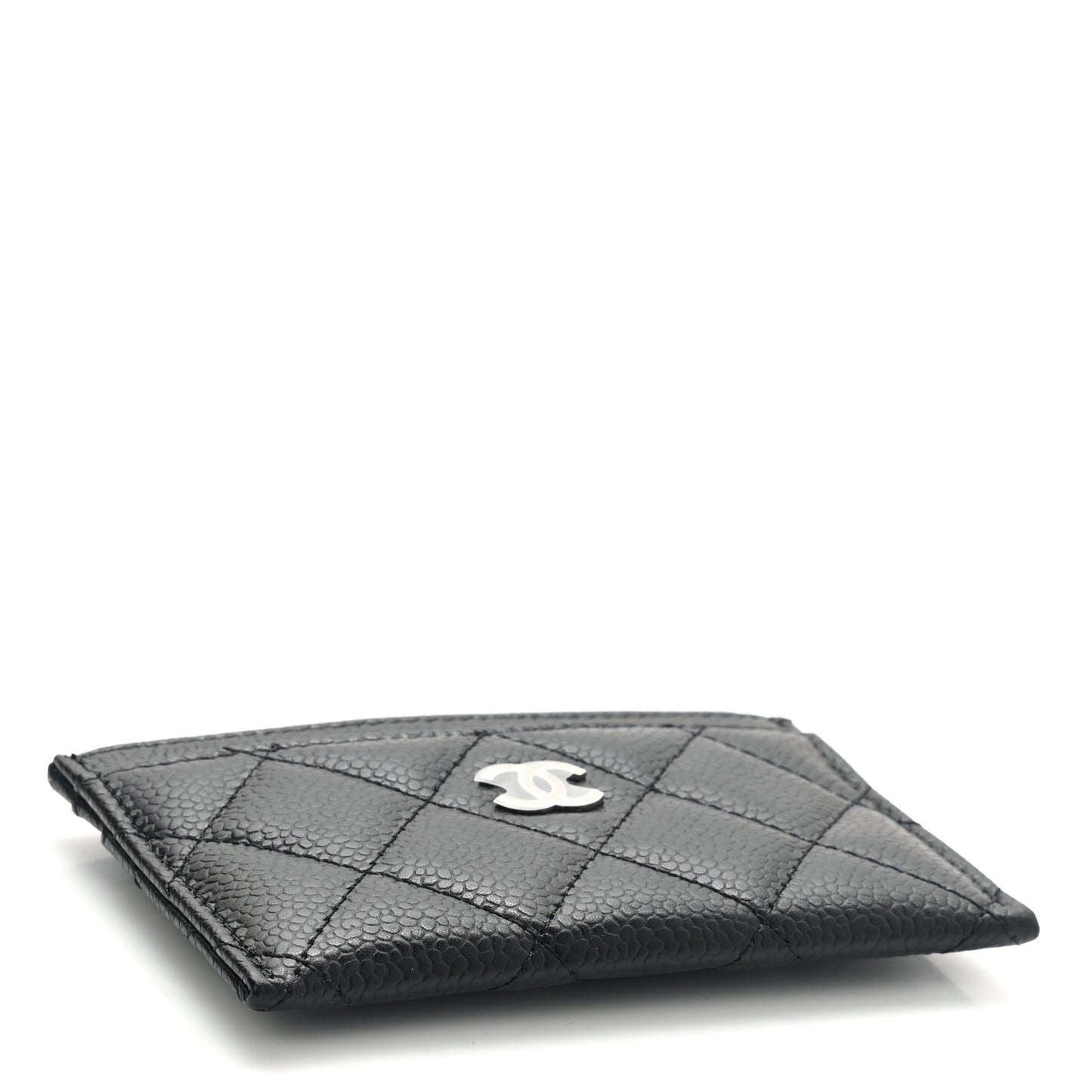 Caviar Quilted Card Holder Black