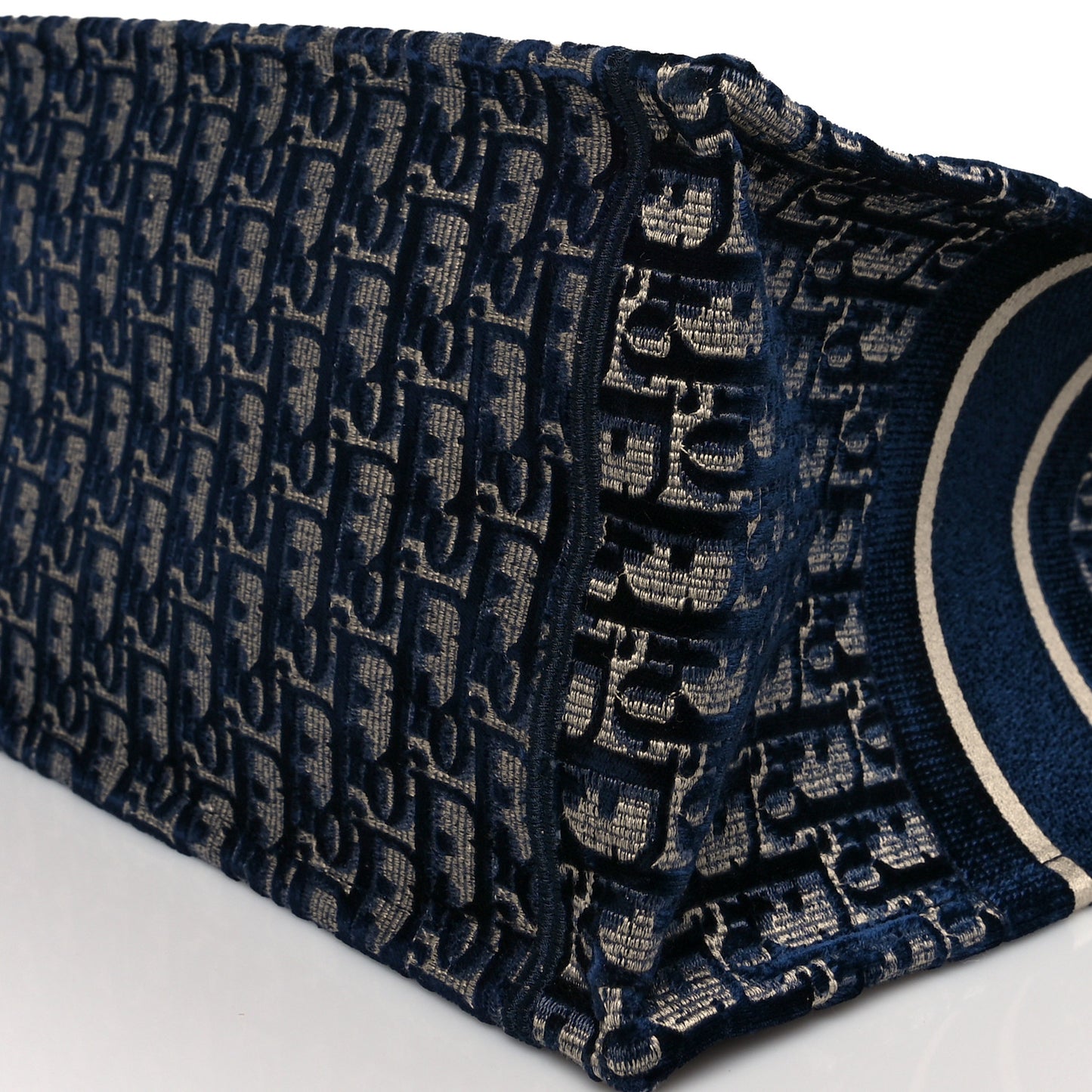 Oblique Velvet Medium Book Tote Blue Multicolor