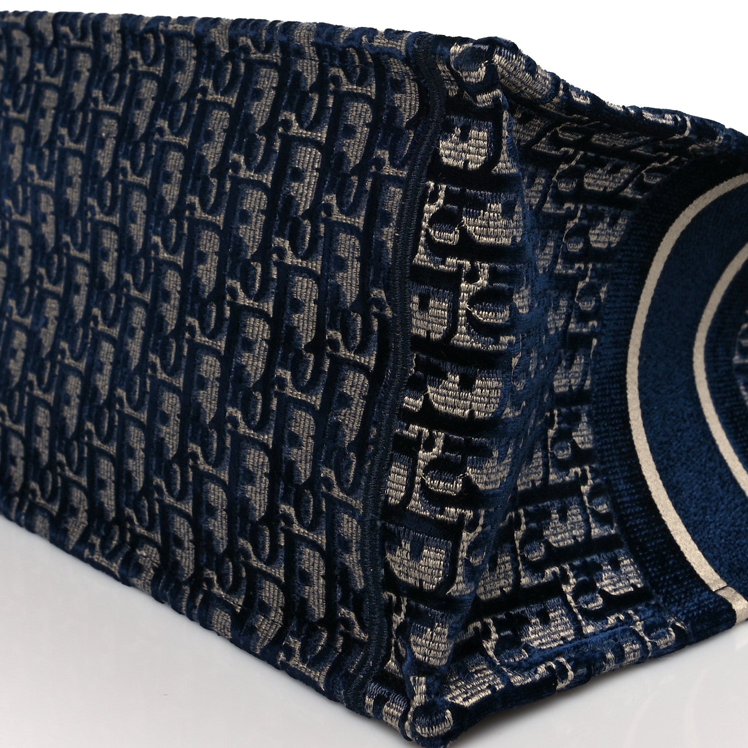 Christian Dior Oblique Velvet Medium Book Tote Blue Multicolor 10 of 10