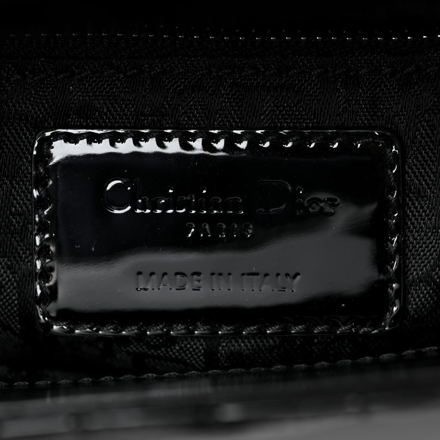 Patent Cannage Mini Lady Dior Black