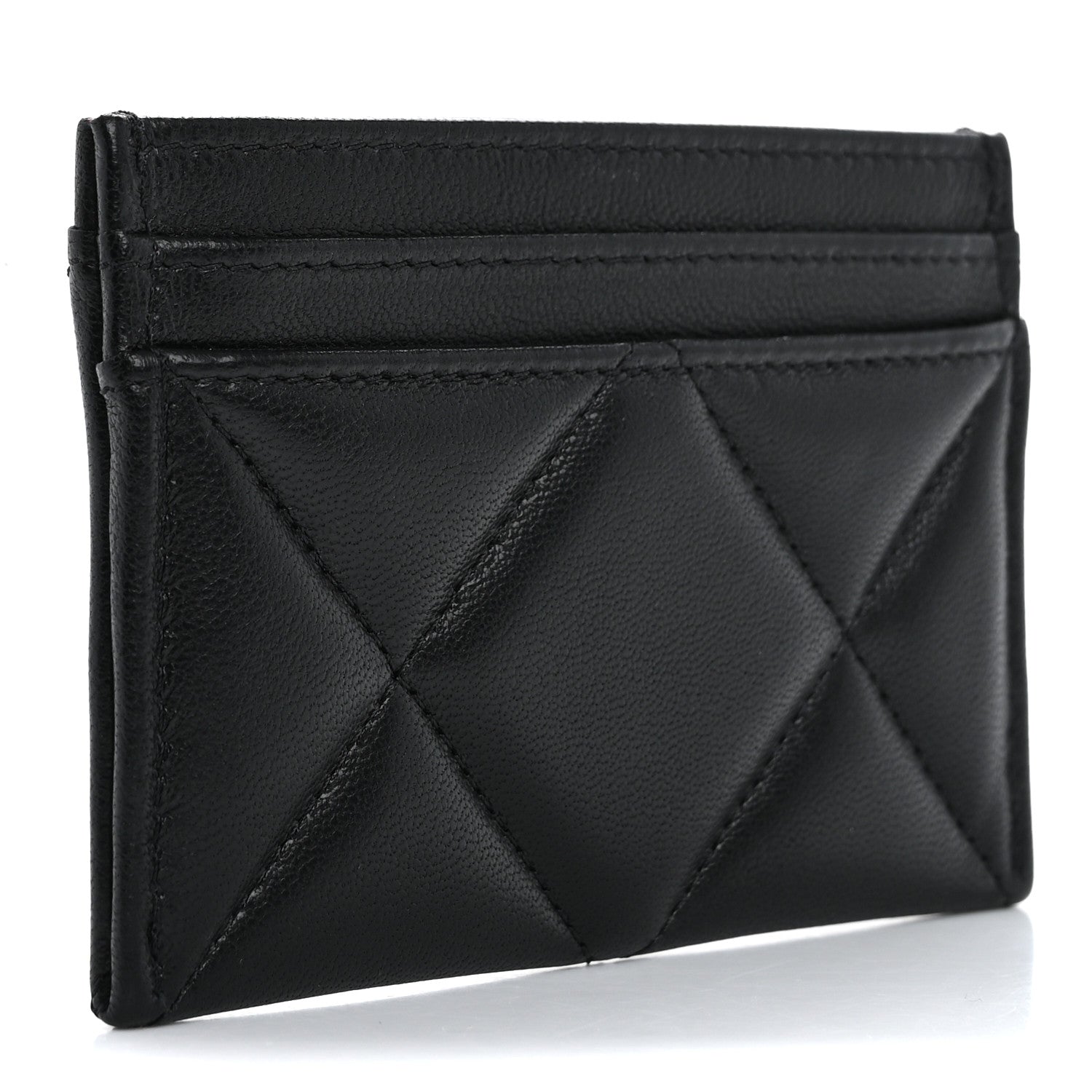 Chanel Lambskin Quilted Chanel 19 Card Holder Black 3 of 10