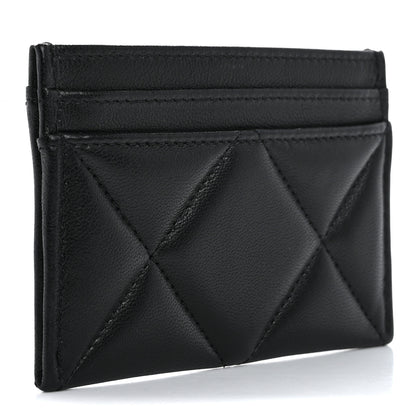 Chanel Lambskin Quilted Chanel 19 Card Holder Black 3 of 10