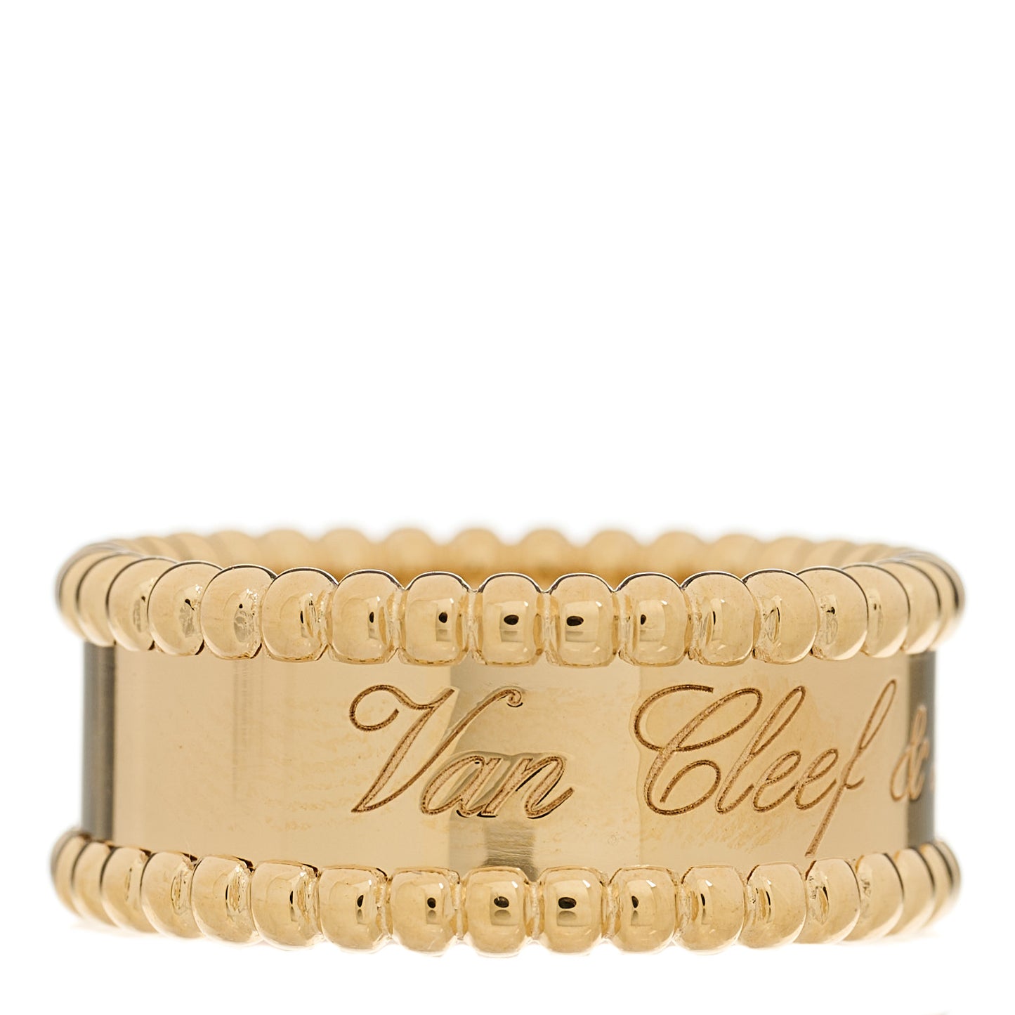 18K Yellow Gold Perlee Signature Ring 48 4.5