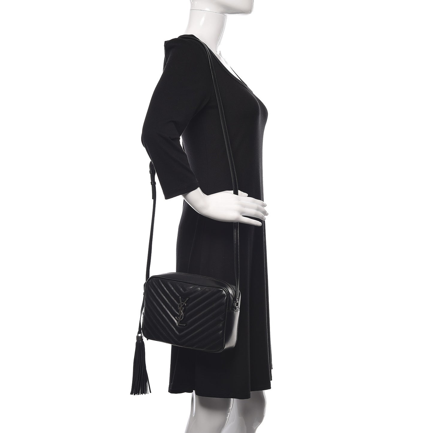 Calfskin Matelasse Monogram Lou Camera Bag Black