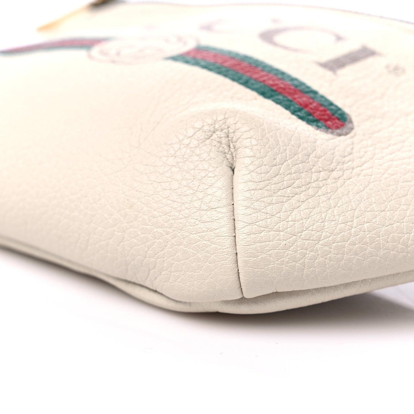 Grained Calfskin Small Logo Belt Bag White