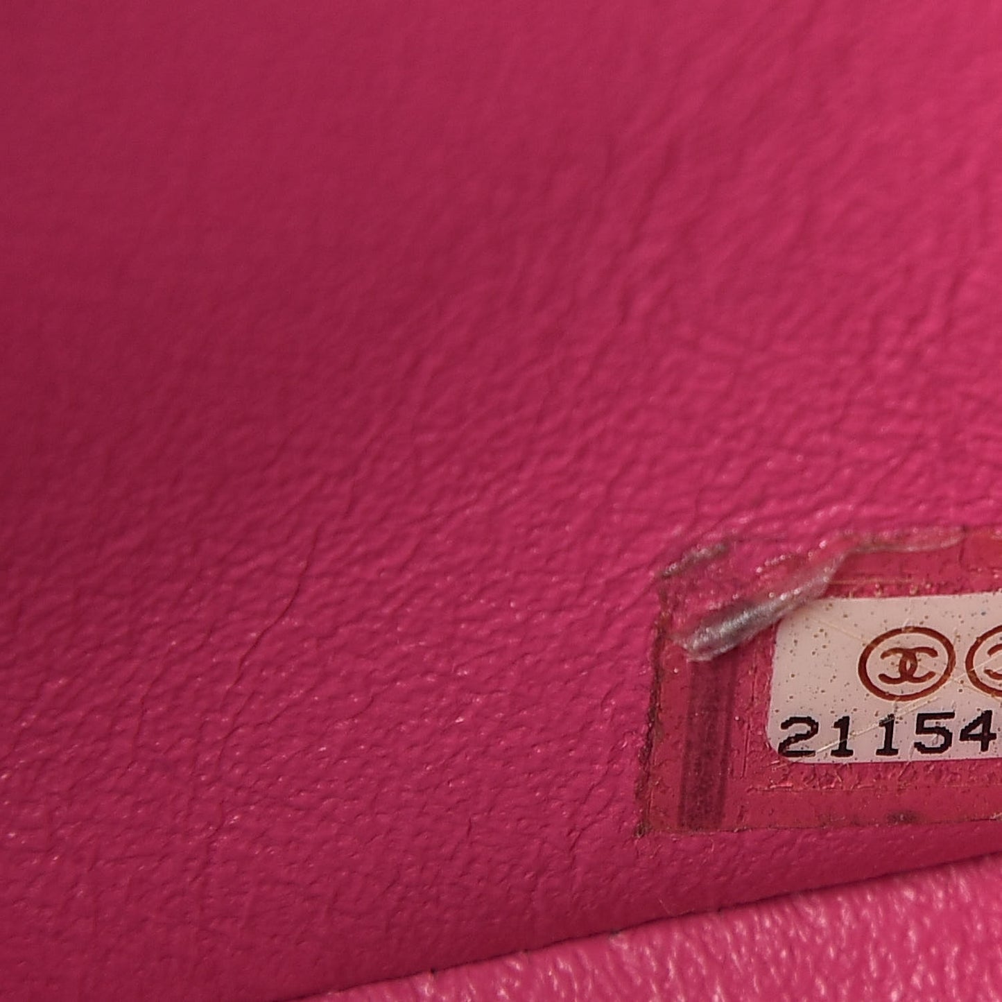 Lambskin Chevron Quilted Mini Square Flap Fuchsia