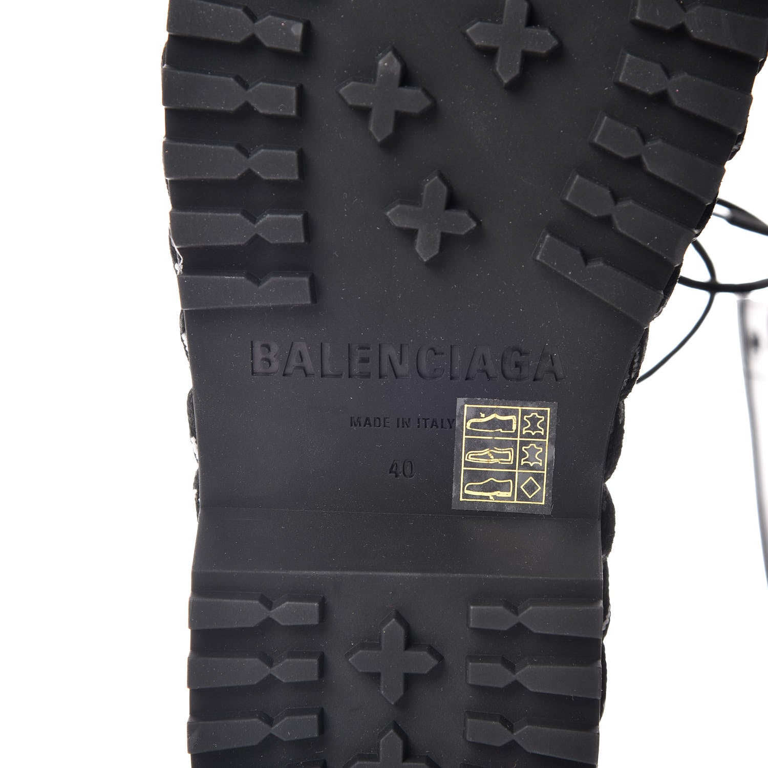 Balenciaga Calfskin Woven Detail Mens Combat Boots 40 Black 6 of 11