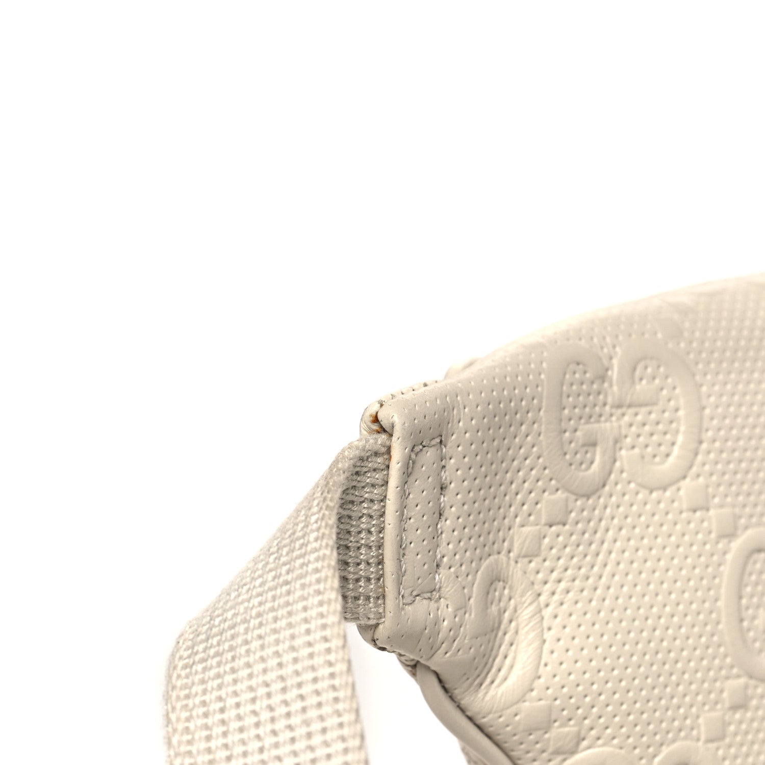 Gucci Calfskin GG Tennis Embossed Belt Bag Mystic White 11 of 12