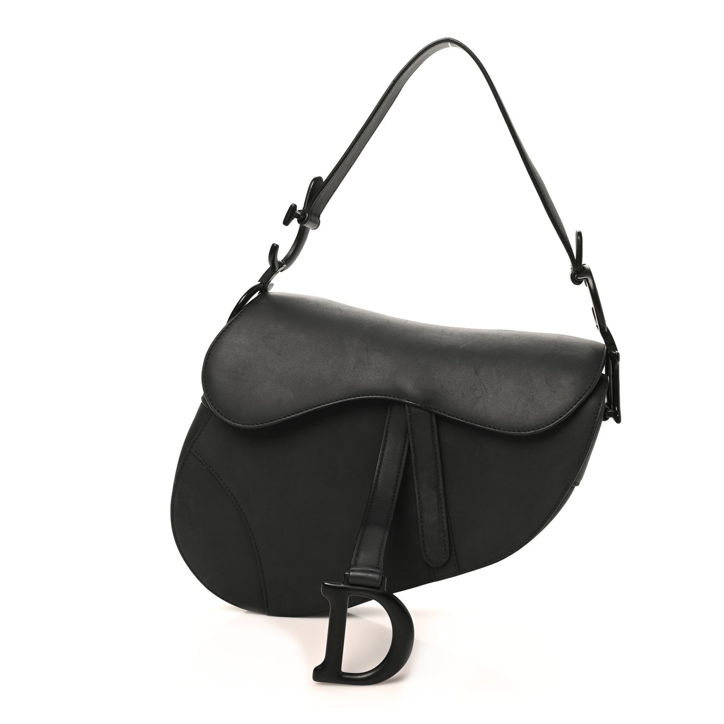 Ultra Matte Calfskin Saddle Bag Black