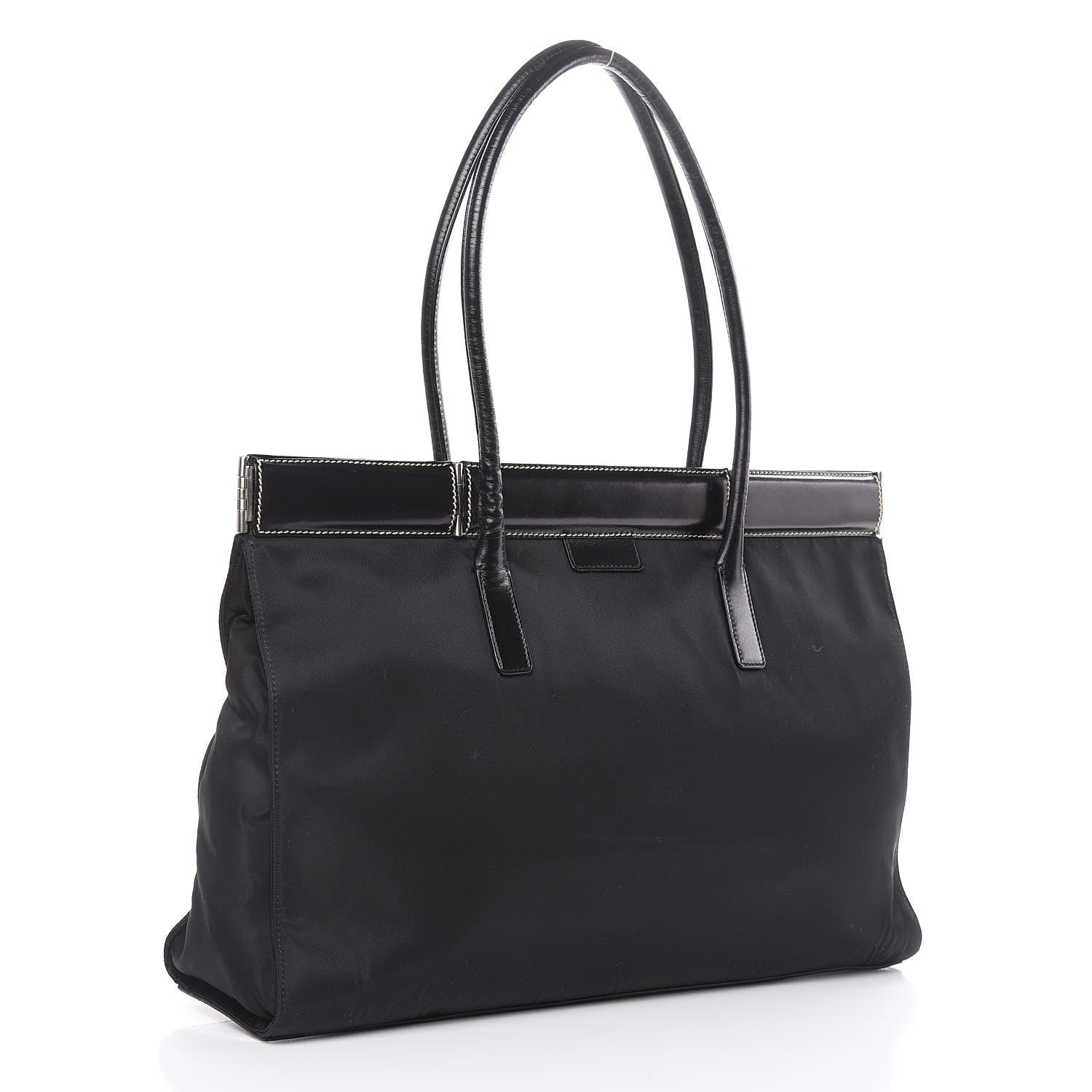 Prada Tessuto Nylon Soft Calf Tote Black 3 of 15
