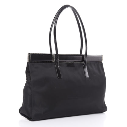 Prada Tessuto Nylon Soft Calf Tote Black 3 of 15